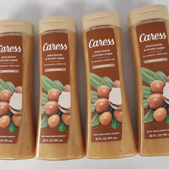 Caress Body Wash for Women, Shea Butter & Brown Sugar Shower Gel 20 fl oz (4 PK) - Picture 1 of 2